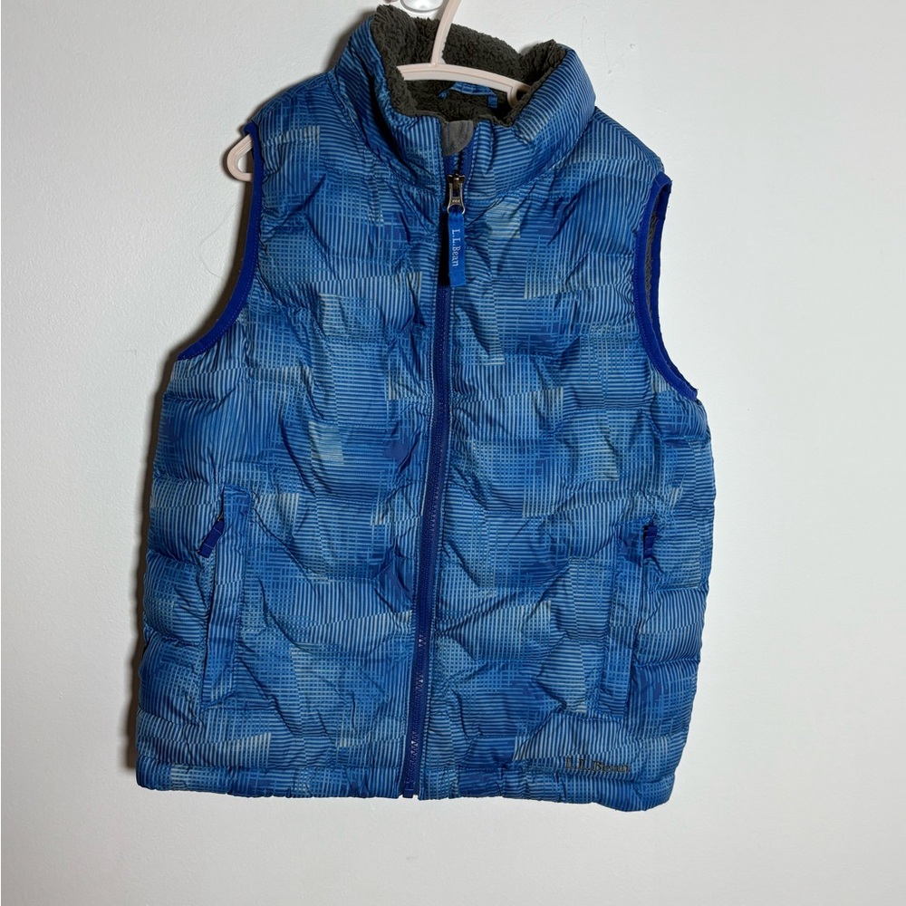 L.L. Bean Gray and blue Fleece vest